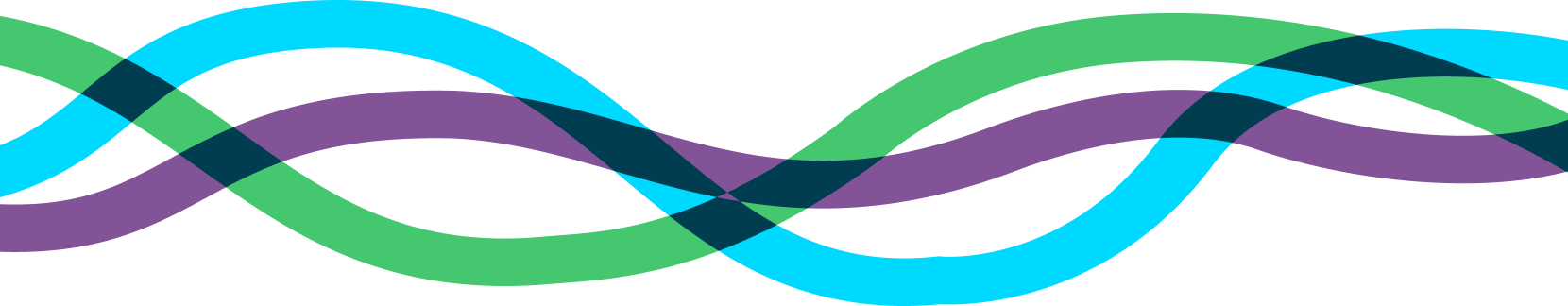 Grand Union Canal Transfer logo of three overlapping wavy lines in blue green and purple